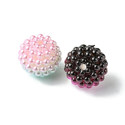 50Pcs 5 Colors Imitation Pearl Acrylic Beads OACR-FS0001-62A-1