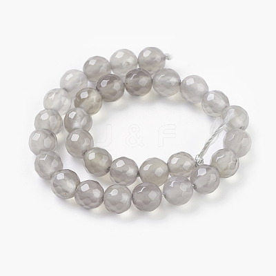 Natural Grey Agate Beads Strands X-G-G067-6mm-1-1