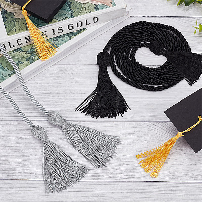 2Pcs 2 Style Polyester Tassel Big Pendant Decorations FIND-GF0004-12-1