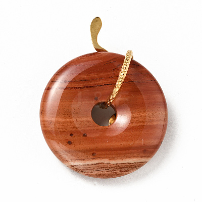 Natural Red Jasper Pendants G-E088-01G-01-1