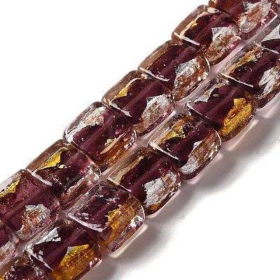 Handmade Gold Foil and Silver Foil Lampwork Beads FOIL-C001-01C-04-1