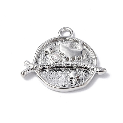 Brass Micro Pave Cubic Zirconia Pendants KK-F846-02B-P-1