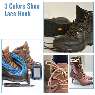 30 Sets 3 Colors Alloy Boot Lace Hooks FIND-DC0005-85-1