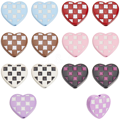 42Pcs 7 Colors Baking Paint Alloy Beads FIND-SC0015-83-1