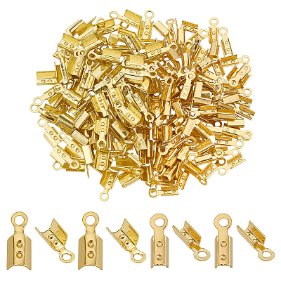 200Pcs 2 Colors Brass Cord Ends KK-PH0012-89G-1