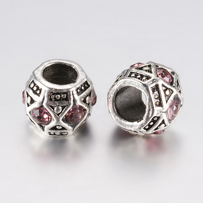 Tibetan Style Alloy Rhinestone European Beads PALLOY-F200-05E-1
