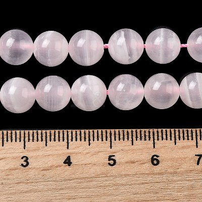 Natural Pink Calcite Beads Strands G-Z103-A01-8mm-1
