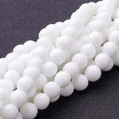 Synthetic White Agate Beads Strands X-G-D419-8mm-01-1
