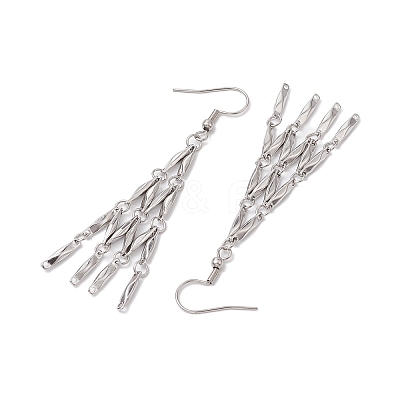 Non-Tarnish 304 Stainless Steel Link Bar Dangle Earrings EJEW-JE05965-02-1