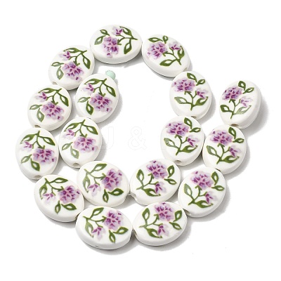 Hand Painted Oval Porcelain Beads PR-CBA03B0-01C-1