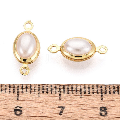 Brass ABS Imitation Pearl Connector Charms KK-N286-02B-G-1