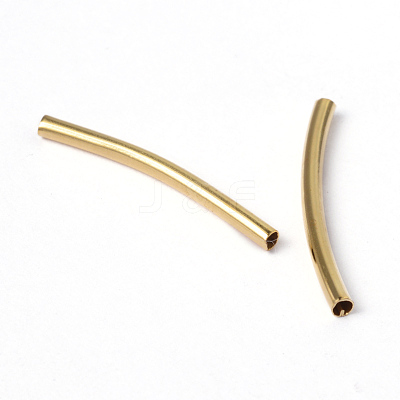 Brass Curved Tube Beads X-EC0582X25mm-NFG-1