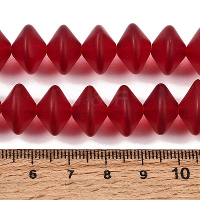Frosted & Baking Paint Transparent Glass Beads Strands GL-CBA2ED2-02-1