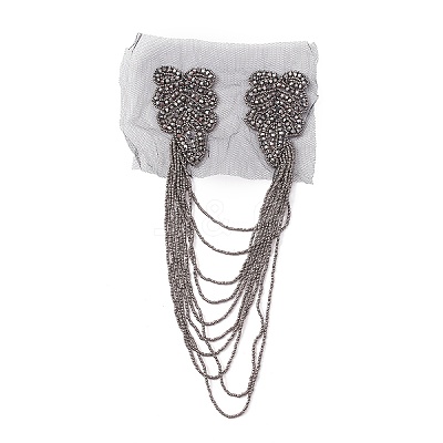Glass Beaded Hamdmade Fashion Tassel Epaulette LS-AJEW-WH0235-50-1