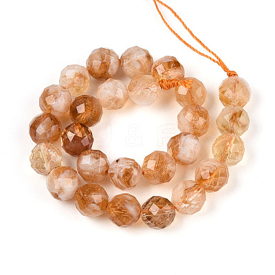 Natural Citrine(Heated) Beads Strands G-S345-8mm-18-01-1