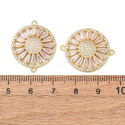 Brass Pave Clear Cubic Zirconia Connector Charms CU-CBA4579-06G-B-1