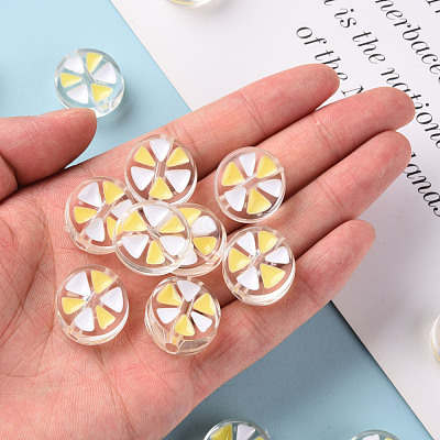 Transparent Enamel Acrylic Beads TACR-S155-005D-1
