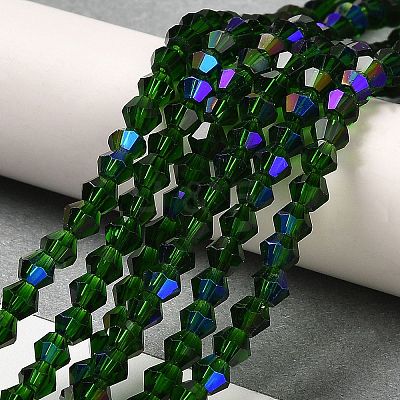 Transparent Electroplate Glass Beads Strands LS-EGLA-A039-T4mm-L25-1