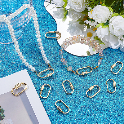 10Pcs Alloy Screw Carabiner Lock Charms FIND-DC0008-32G-1