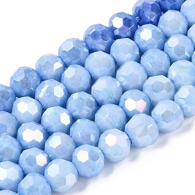 Anti-Tarnish Electroplate Glass Beads Strands EGLA-ZX010-6mm-09-1