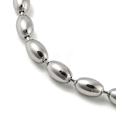 Non-Tarnish 201 Stainless Steel Rugby Beaded Chain Bracelets BJEW-G696-01B-P-1