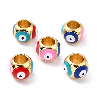 Real 18K Gold Plated Brass European Beads KK-A155-28G-A-1