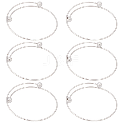 6Pcs Adjustable 304 Stainless Steel Wire Cuff Bangle Making MAK-BBC0001-24C-P-1
