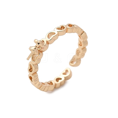 Heart Brass Cuff Cup Peg Ring Settings LS-KK-A244-02C-G-1