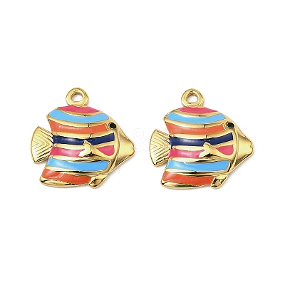 304 Stainless Steel Enamel Pendants STAS-T068-78B-01-1