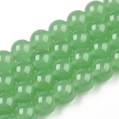 Imitation Jade Glass Beads Strands GLAA-T032-J4mm-02-1