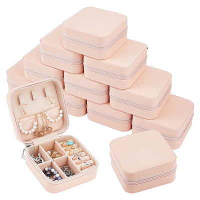 Square PVC with lint Jewelry Storage Zipper Box CON-WH0099-03A-1