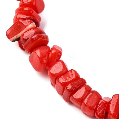 Dyed Natural Freshwater Shell Beads Stretch Bracelets for Men Women BJEW-JB12477-01-1