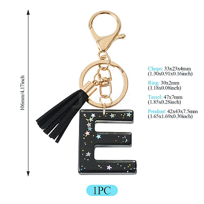 1Pc Resin Letter Keychains KEYC-TADJ0001-09E-1