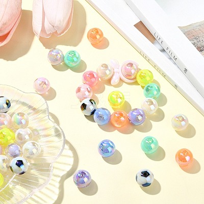 Two Tone Plating Acrylic Beads MACR-CJC0004-26-1