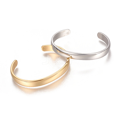 304 Stainless Steel Cuff Bangles STAS-I110-10-8mm-1