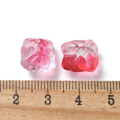 Baking Paint Transparent Glass Beads GLAA-C035-01O-1