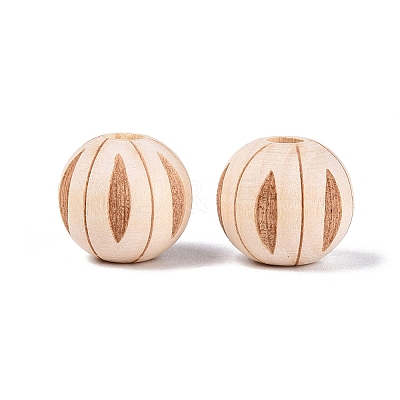 Natural Schima Wood European Beads WOOD-Q001-01-1