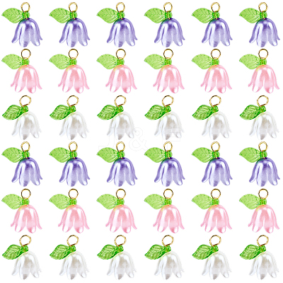 36Pcs 3 Colors Acrylic Charms KY-SC0002-45-1