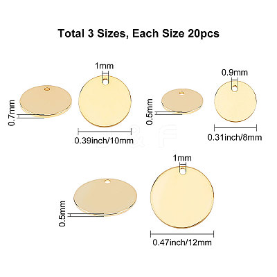 60Pcs 3 Style Brass Charms KK-CN0001-20-1