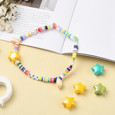 32Pcs 8 Colors Opaque Acrylic Beads MACR-YW0001-41-1