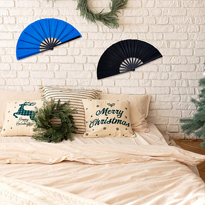 16Pcs 4 Colors Polyester Fan Display Decorations DIY-GA0010-05-1