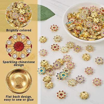 260Pcs 13 Style CCB Plastic with Rhinestones Cabochons FIND-CW0001-10-1
