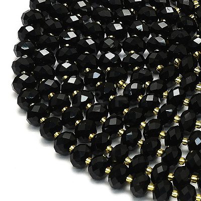 Natural Black Onyx Beads Strands G-P573-A18-01-1