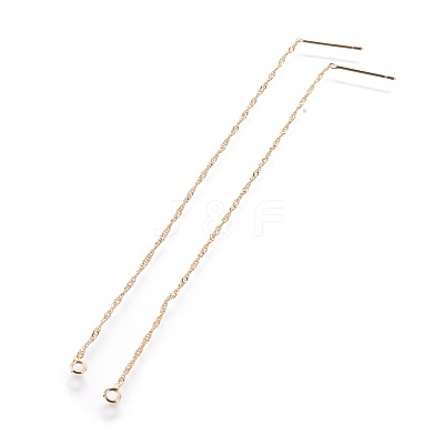 Brass Stud Earring Findings KK-I645-01G-1