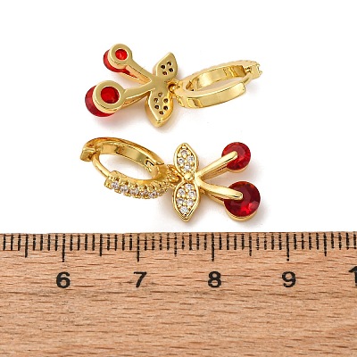 Brass Micro Pave Cubic Zirconia Hoop Earrings EJEW-D322-11G-02-1
