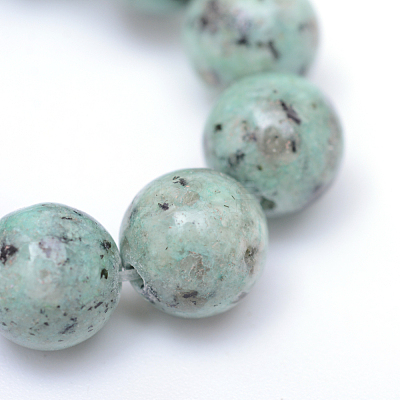 Natural Sesame Jasper/Kiwi Jasper Bead Strands X-G-R345-8mm-12-1