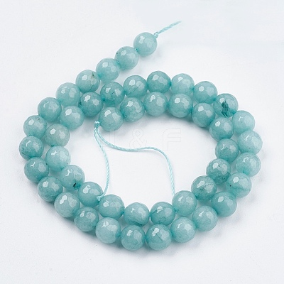 Natural White Jade Bead Strands G-R166-8mm-20-1