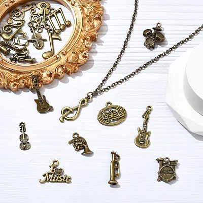 100 Pcs 20 Styles Tibetan Style Alloy Pendants FIND-CJ0003-88-1