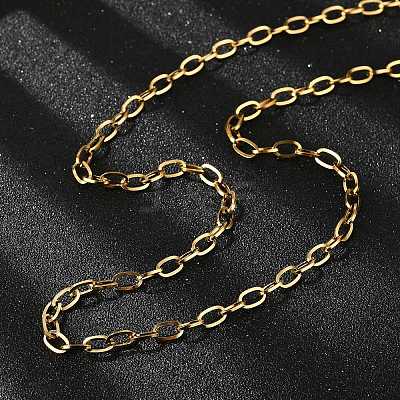 Ion Plating(IP) 304 Stainless Steel Cable Chain Necklace Making STAS-A028-N091G-1