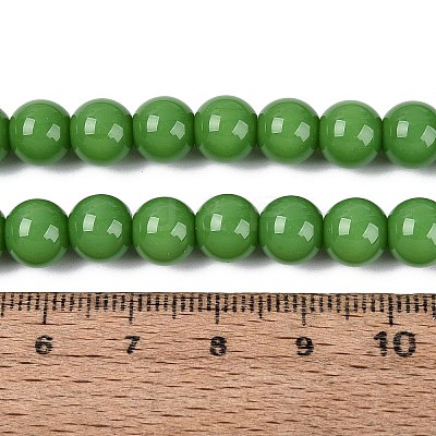 Opaque Solid Color Glass Beads Strands GLAA-T032-P8mm-17-1
